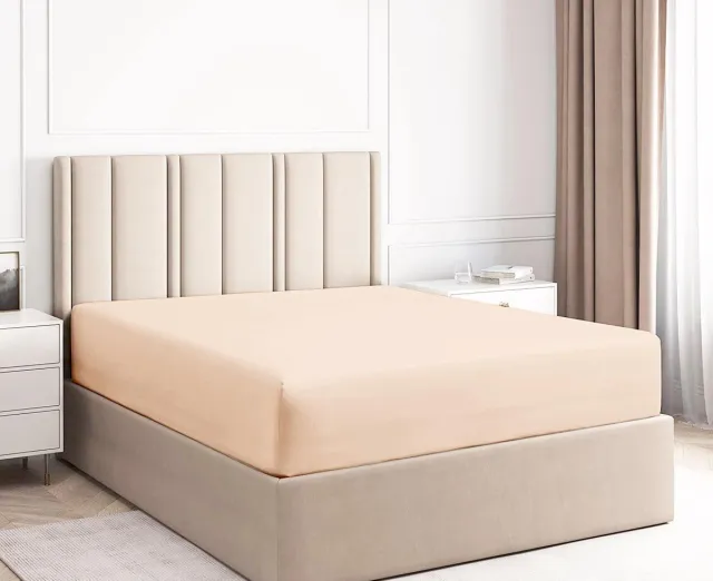 Ephemeris Hoeslaken Tweepersons 180x200+30 cm met elastiek rondom 100% Katoen Jersey ZALM