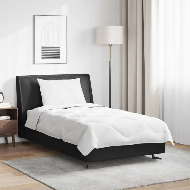 vidaXL Zomer Dekbed met kussen 2 st Wit Microvezel