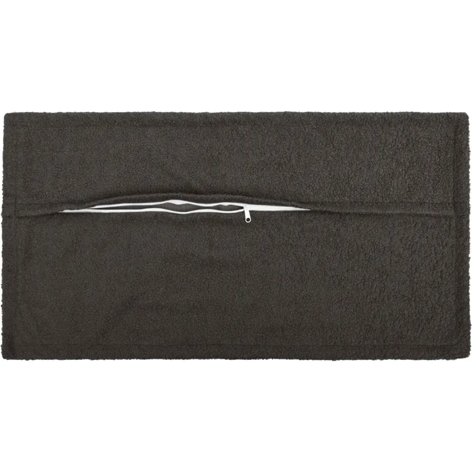 vidaXL Kussensloop 6 st HOUTEN Donkergrijs 40 x 80 cm Bouclé, foto 4