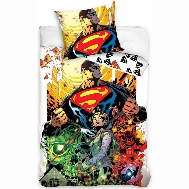 Superman Dekbedovertrek Comic Hero 140 x 200 cm - 70 x 90 cm - katoen Multicolor