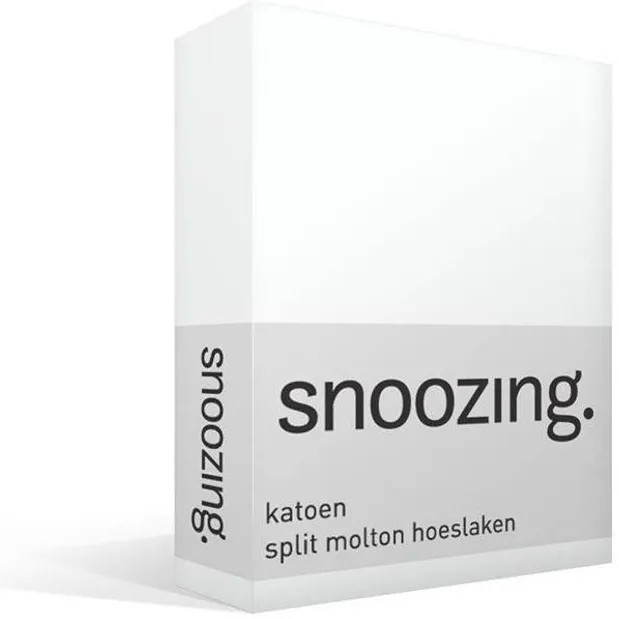 Snoozing Katoen - Split - Molton - Hoeslaken - Wit