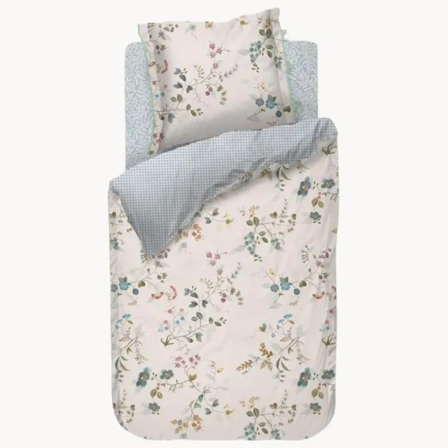Pip Studio Katoenen perkal dekbedovertrekset Kawai Flower Wit