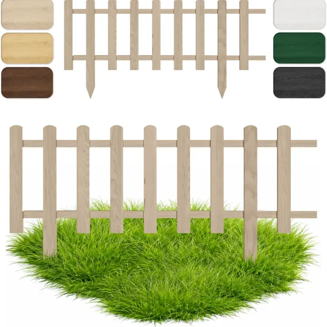 Floranica Perkhekje Tuinhek Grenen tuinhek Gazonrand 30 x 100 cm Onbehandeld Houten Sierhekwerk Decoratief Borderrand Tuinaanleg 1 Stk. / Onbehandeld