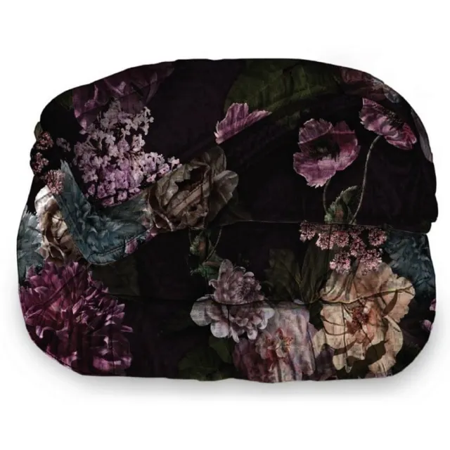 Beau Maison Dekbed Zonder Overtrek 200x200 cm + 2 Kussenslopen - Purple Flowers - Easy Dekbed - Warmteklasse 2 Zwart/Paars