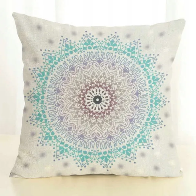 Fashion home Decoratieve Kussensloop 45x45cm Rond Linnen Look Veelkleurig