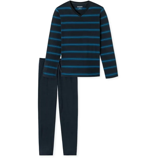 Schiesser Pyjama lang - Heren - Pyjamas petrol