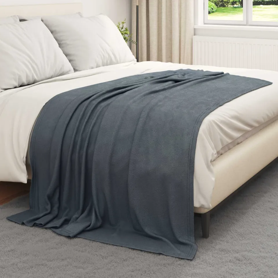 vidaXL plaid Donkergrijs 200 x 150 cm 0,45 kg Fleece, foto 3