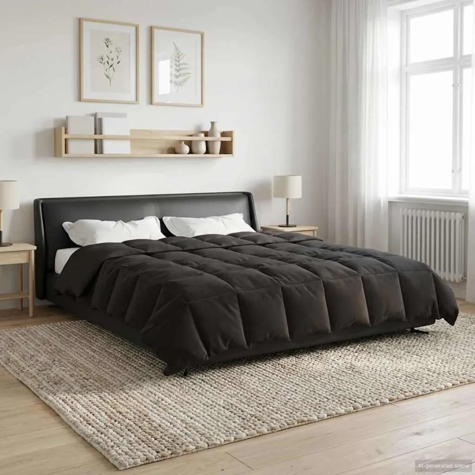 vidaXL Zomer Dekbed 220 x 260 cm Zomer Microfiber (100% polyester) anthraciet, foto 4