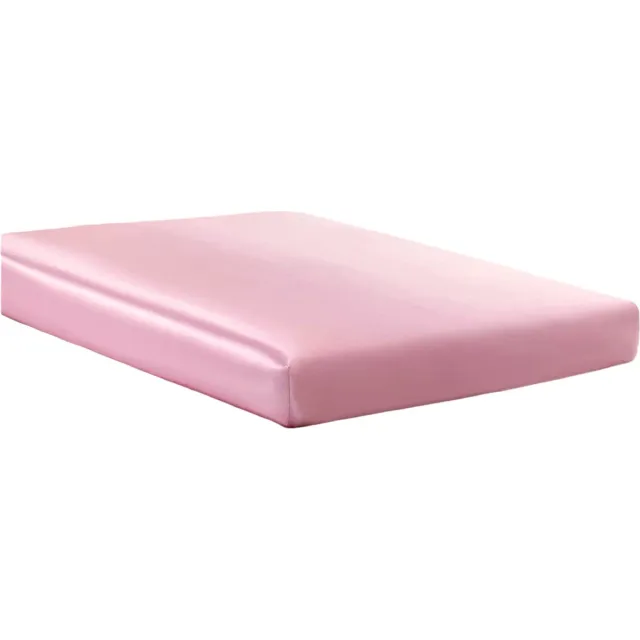 Beauty Silk Hoeslaken - Glans Satijn - Flamingo Roze - 140x200