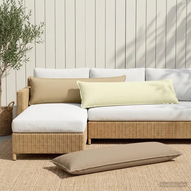 vidaXL Kussensloop HOUTEN Crèmekleurig 40 x 145 cm Polyester