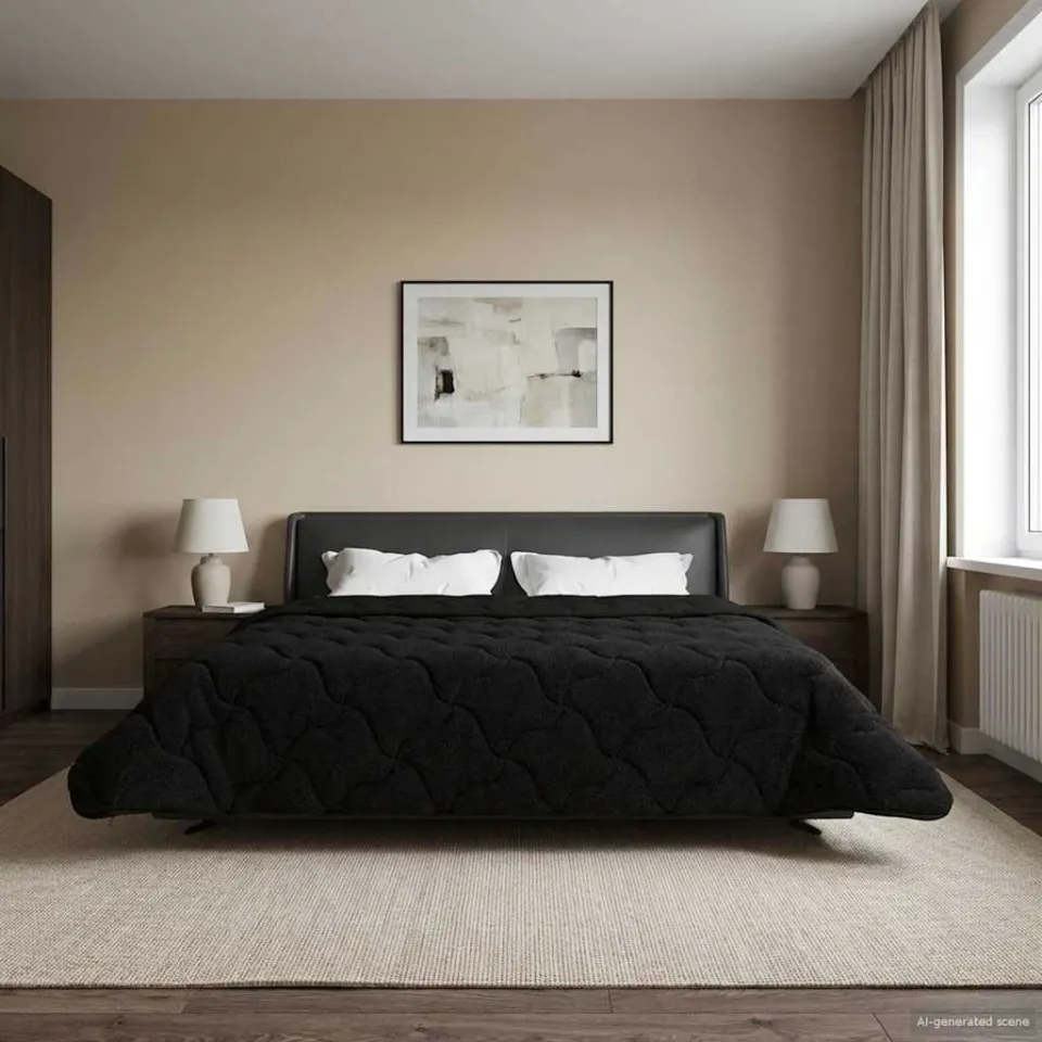 vidaXL Winter Dekbed 200 x 220 cm Winter Zwart Ademend, foto 4