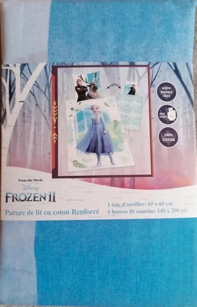 Disney Frozen dekbedovertrek - kussensloop - katoen - 140 x 200 cm blauw