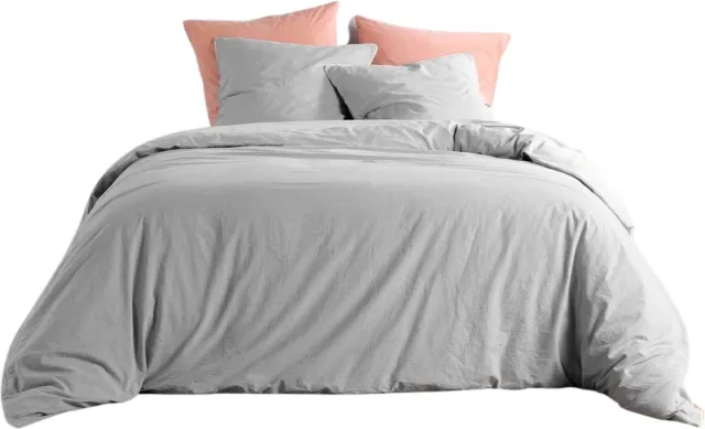 Douceur d intérieur Beddengoed van katoen LINETTE, 240 x 220 cm grijs