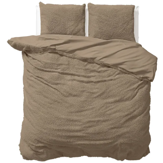 W teddy dekbedovertrek 2-persoons (200x220 cm) Zand