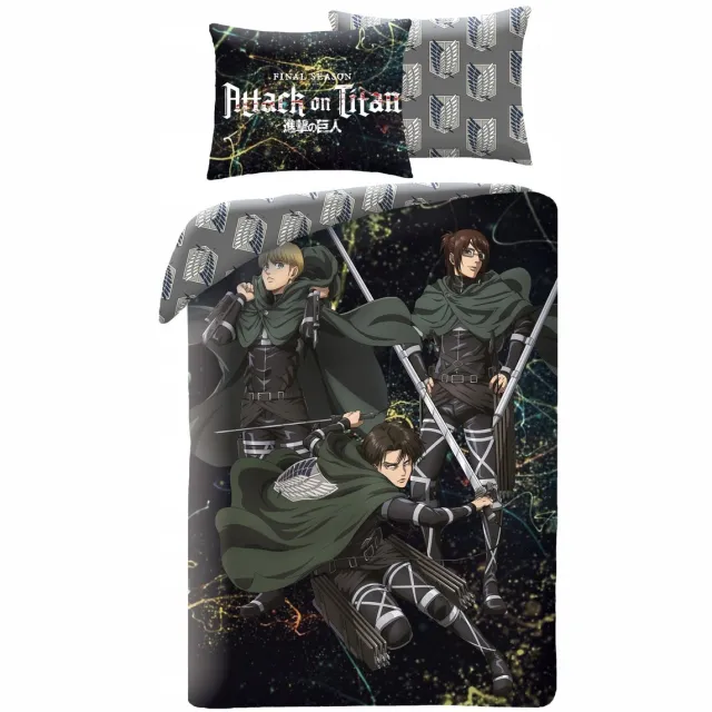 Attack On Titan Dekbedovertrek Final Season - 140 x 200 + 70 x 90 cm - Polyester Multicolour