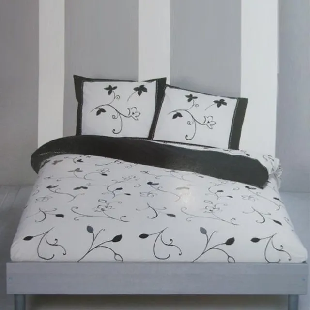 Brighton Seine Dekbedovertrek - Eenpersoons - 140x200/220 cm - Zwart/Wit