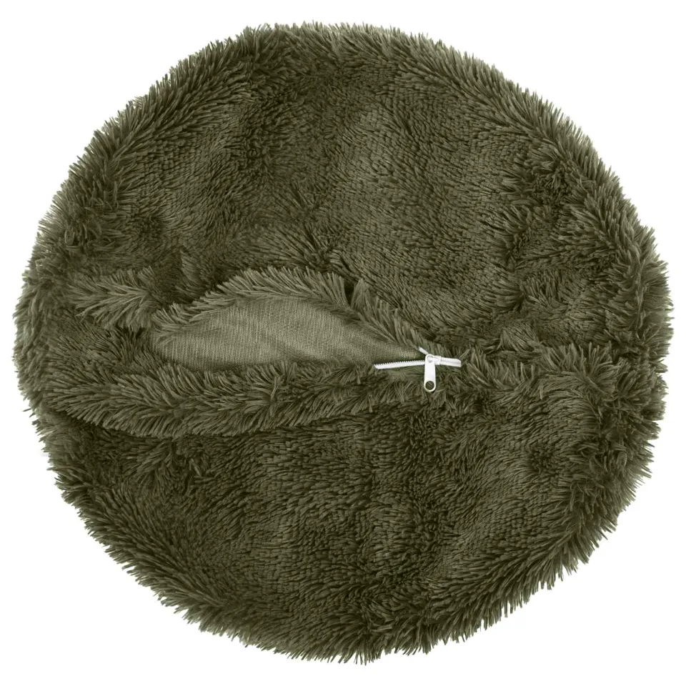vidaXL Kussensloop 2 st HEERLEN Groen Dia. 60 cm PV Fleece, foto 4