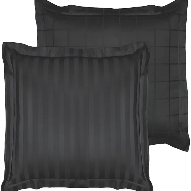De Witte Lietaer Kussensloop Zygo Ebony - 63 x 63 cm - Zwart - Katoen Satijn