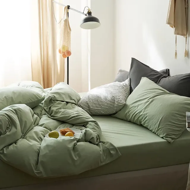 JGS ® Luxueuze Effen Beddengoedset van Superzachte Microvezel in Diverse Kleuren en Maten groen