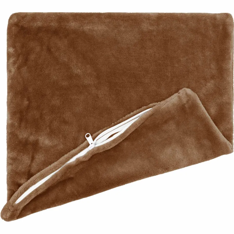 vidaXL Kussensloop 2 st HEERLEN Licht Bruin 45 x 45 cm Flanel, foto 3