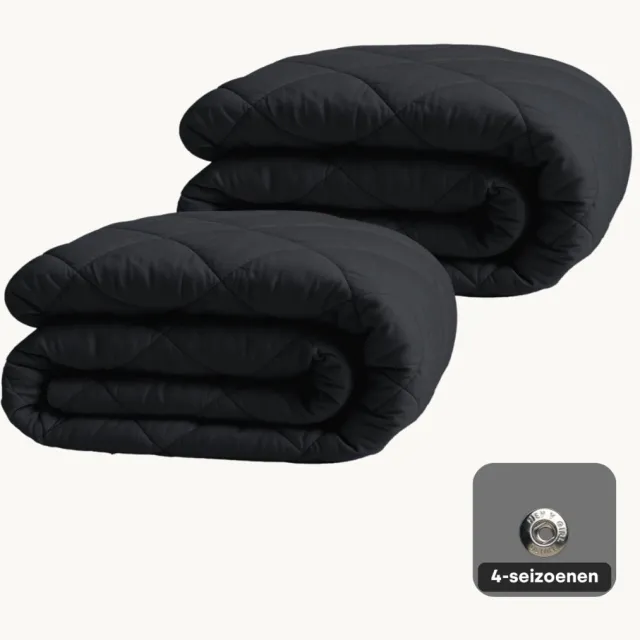 Y-not® Dekbed Zonder Overtrek 200x200 – 4 Seizoenen – Wasbaar & Zacht – Zwart – Y-NOT