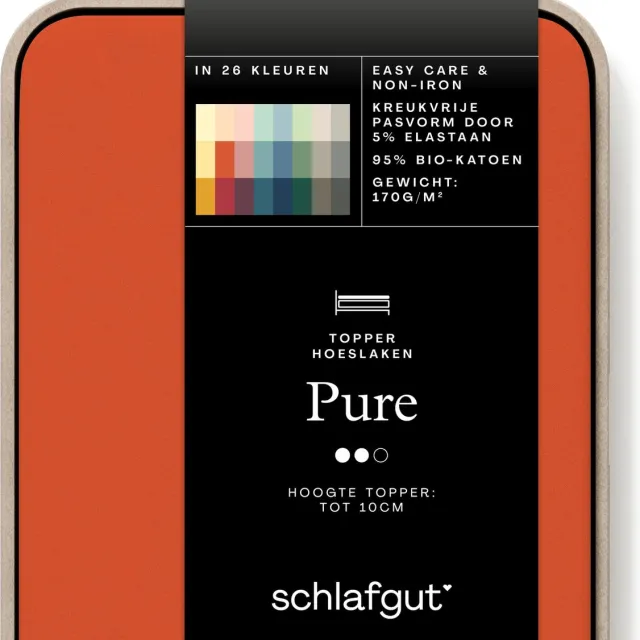 schlafgut Pure Jersey Topper Hoeslaken L - 140x200 - 160x220 269 Red Mid