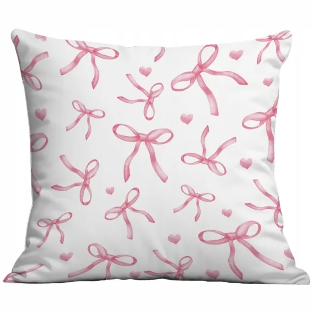 eCarla Decoratieve Kussensloop met Strikjes en Rozen - 45x45 cm multikleur