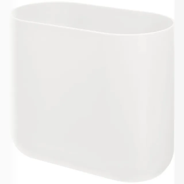 Famanu Afvalemmer van gerecycled plastic, ovaal, 27 x 14 x 25 cm, kokosnootkleur wit