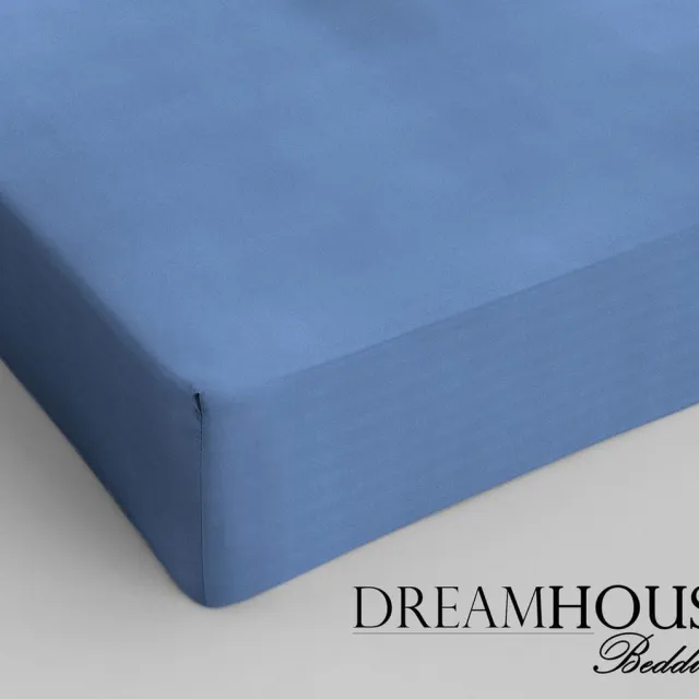 Dreamhouse Katoen Hoeslaken - 160x200 cm - Blauw - Tweepersoons