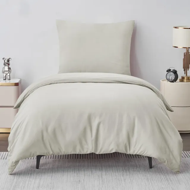 Ibenzoa Comfortabele en stijlvolle beige beddengoedset met dekbedovertrek en kussensloop