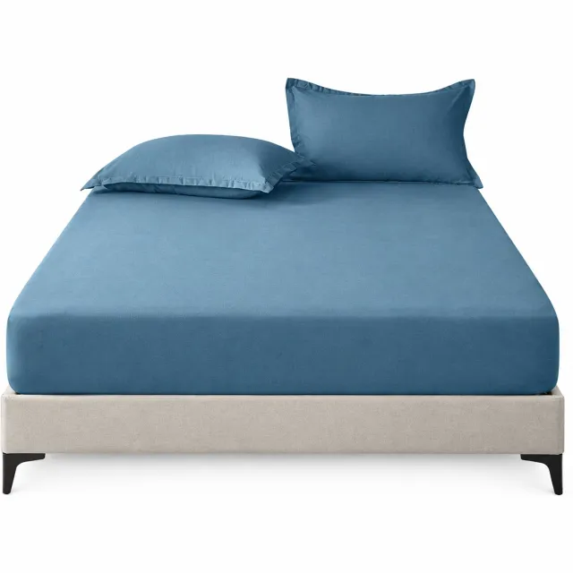 SWGOTA Blauw hoeslaken 120 x 200 cm van polyester - Effen uitvoering voor het matras