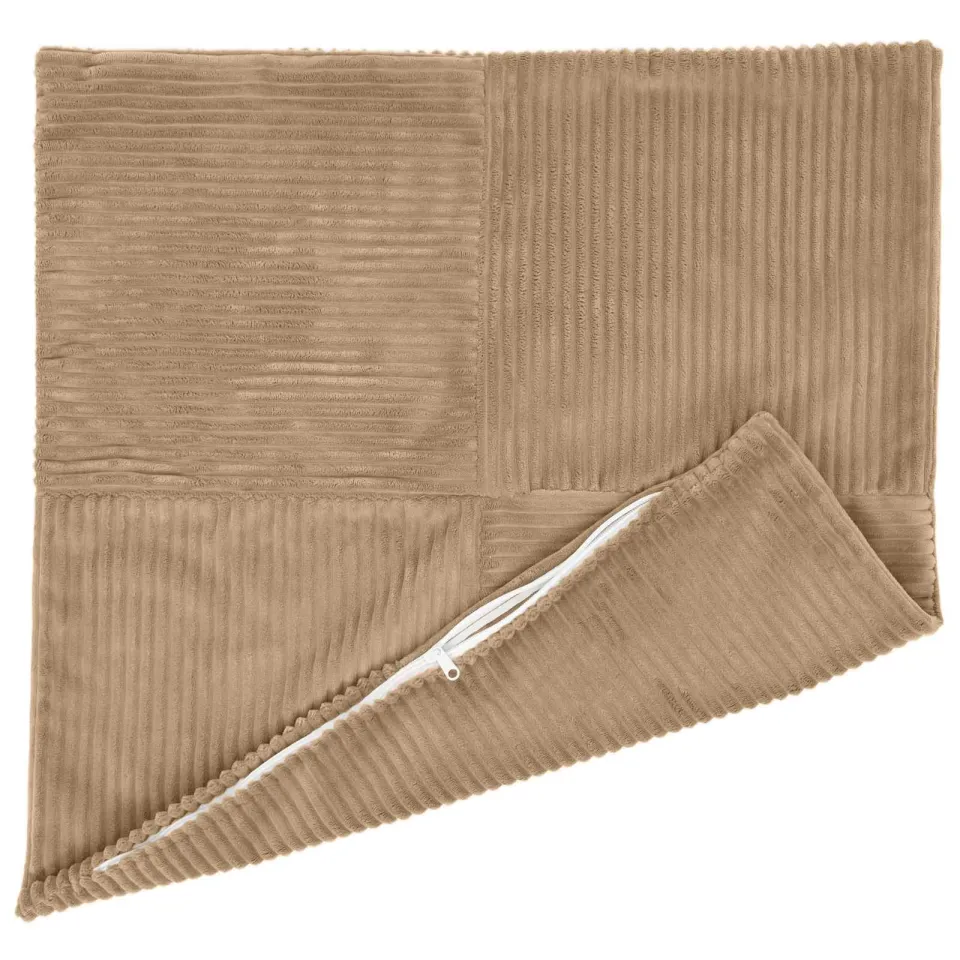 vidaXL Kussensloop 2 st ALMELO Bruin 60 x 60 cm corduroy, foto 3