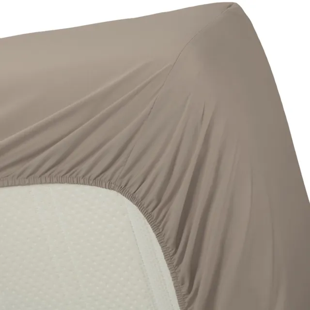 Linolux Hoeslaken Katoen Perkal Sand 180x220
