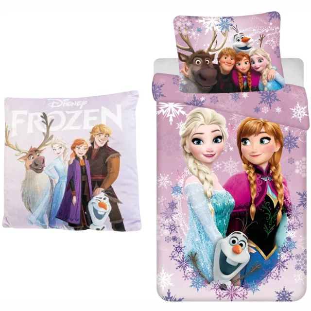 Disney Frozen Frozen slaapkamerset; dekbedovertrek en kussen dekbedvertrek met kussen