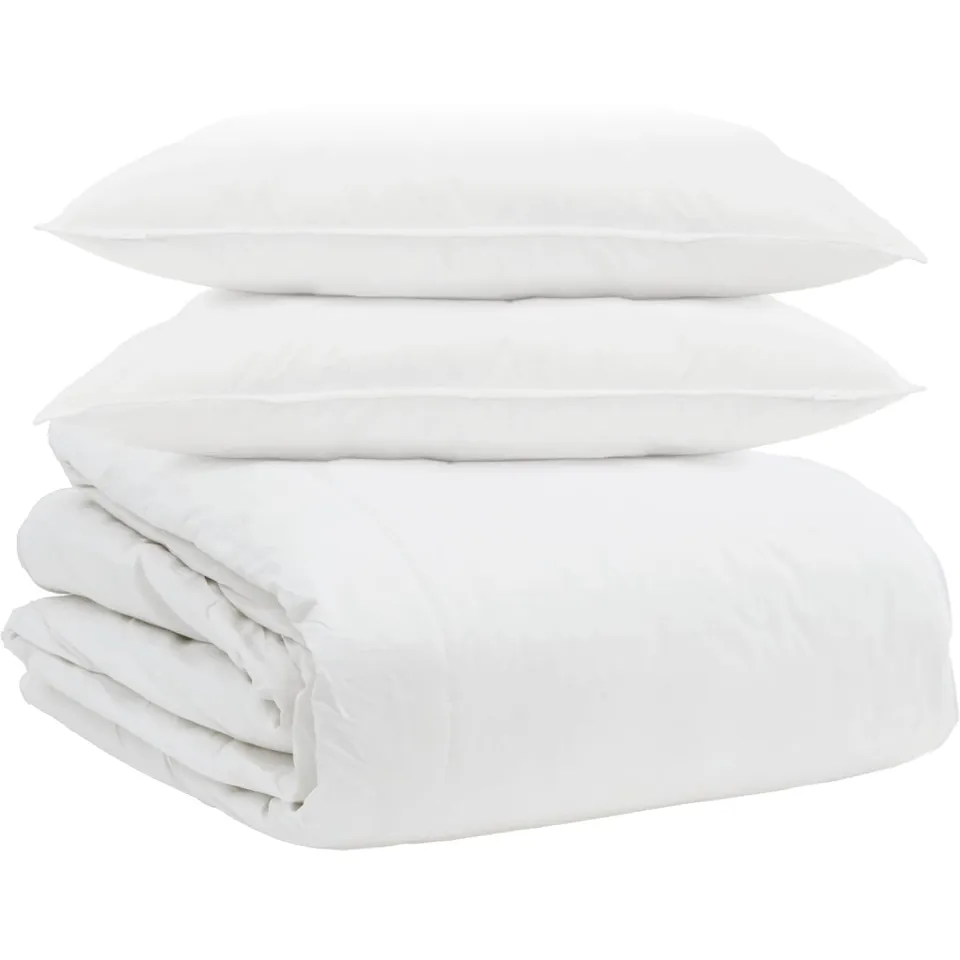 vidaXL Dekbed Set met kussen 3 st Wit Donsveertjes, foto 3