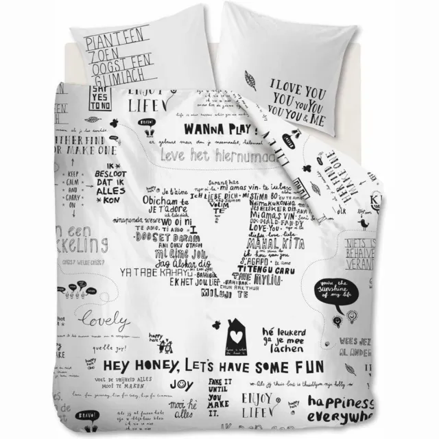 vtwonen Happy Bed dekbedovertrek - Zwart Wit