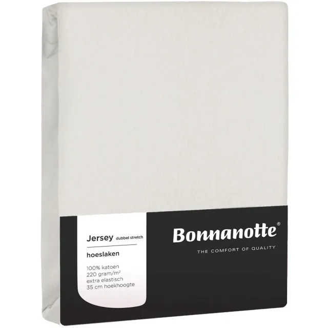 Bonnanotte Hoeslaken Jersey Dubbel Stretch Offwhite 120x200 t/m 140x220