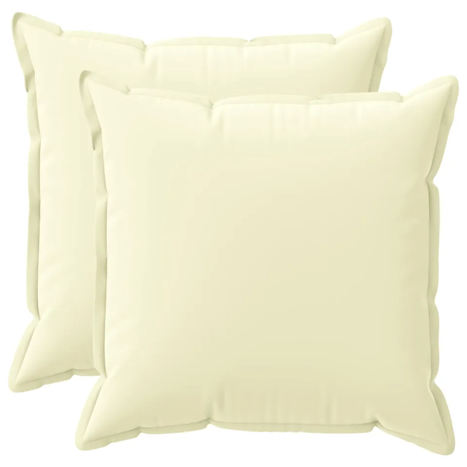 vidaXL Kussensloop 2 st HOUTEN Crèmekleurig 55 x 55 cm Polyester, foto 3