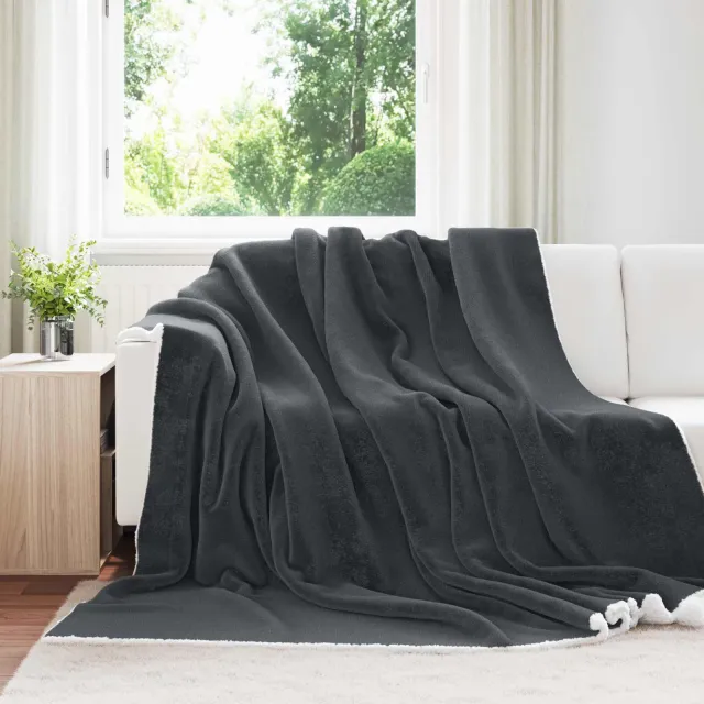 vidaXL plaid Donkergrijs 270 x 240 cm 3,17 kg Fleece, foto 2