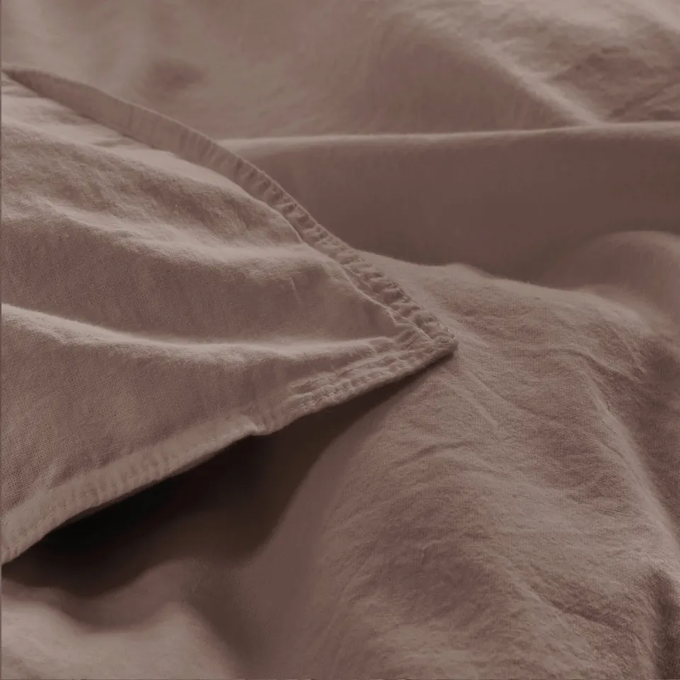 NOUS Living stonewashed dekbedovertrek 2-persoons (200x220 cm) bruin, foto 6
