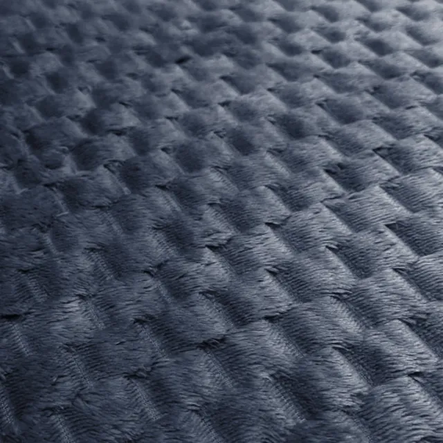 More&Deco Tłoczony Koc/Over the Bed Throw - 200x220cm - Granat - Polyester