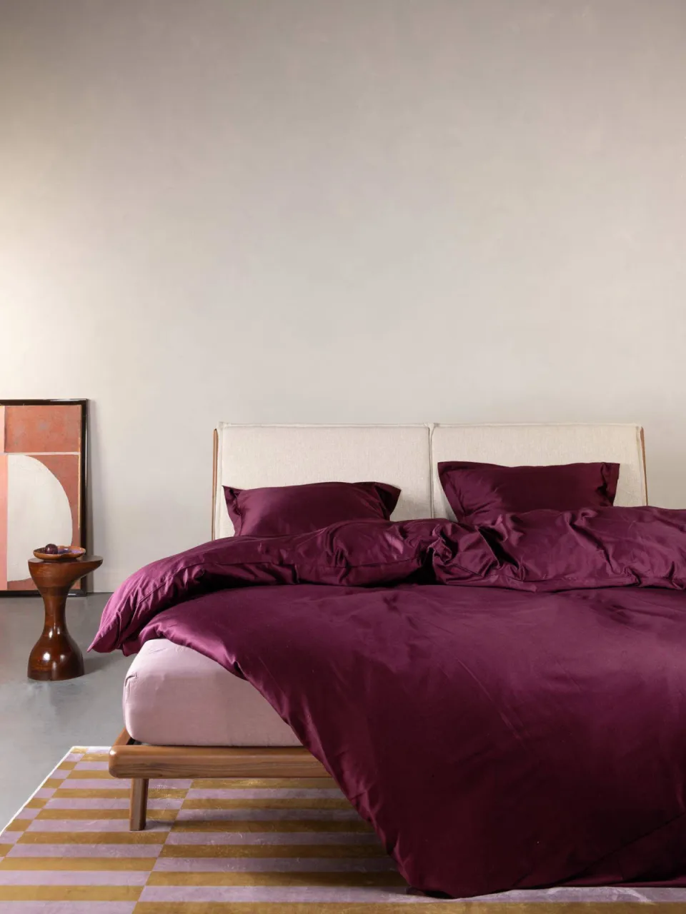 Essenza Aziza egyptisch katoenen dekbedovertrek mauve wine, foto 2