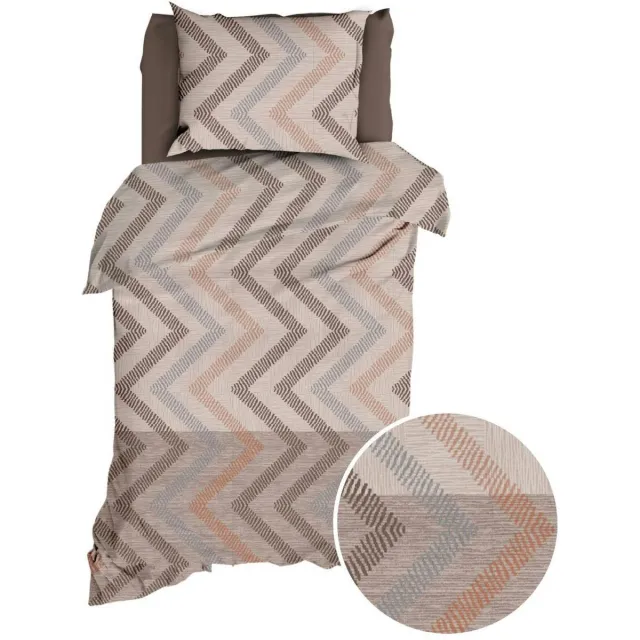 Satin D Or Satin d'Or Ziggo Dekbedovertrek - Eenpersoons - 140x200/220 cm - Taupe/Beige