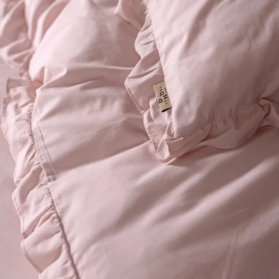 Dindi Home katoenen dekbedovertrek 2-persoons roze met ruffles (200x220 cm), foto 7