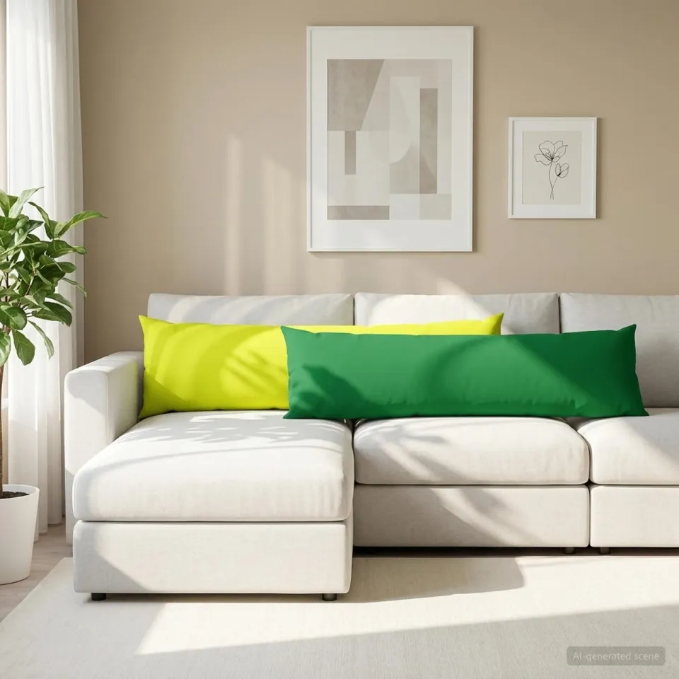 vidaXL Kussensloop HEERLEN Helder groen 40 x 145 cm Polyester, foto 2
