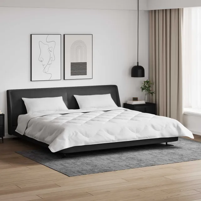 vidaXL Winter Dekbed met kussen 3 st Wit Microvezel