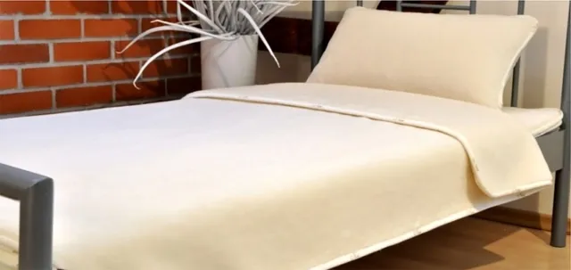 OnceDoce® Dekbed 100% Wol - Dubbelzijdig Zeer Warm - Puur Australische Merino & Kamelen Wol Blend – MILK Premium Wollen Deken OnceDoce® 2 x 460 g/m² - Warm Ademend Zacht – Woolmark ® Keurmerk - Wasbaar – 140x200cm wit/creme