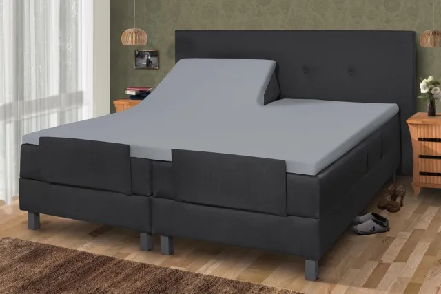 Zydante Topper Hoeslaken - Dubbel Jersey - Extra Dik & Zacht – Elastisch – Strijkvrij - Villa Park - Zilver Grijs / 200x180