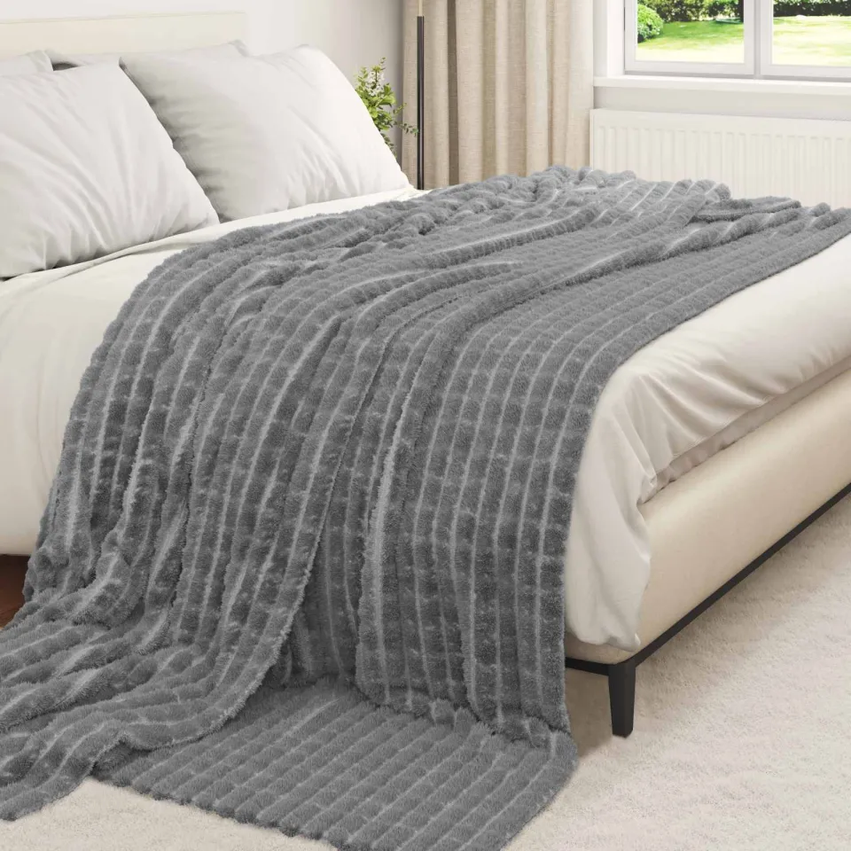 vidaXL Kleden 6 st Donkergrijs 270 x 240 cm 9,44 kg Fleece, foto 3