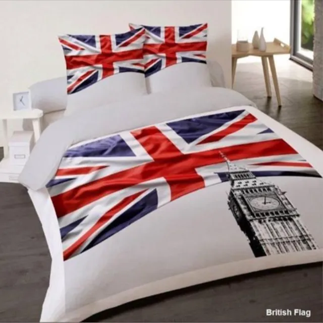 Better Nights 2-Persoonsdekbedovertrek Britisch Flag 240x220cm wit